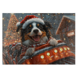 Border Collie Dog Roller Untersetzer Weihnachten Schneidebrett