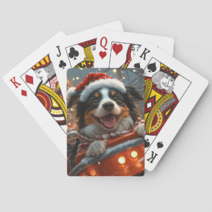Border Collie Dog Roller Untersetzer Weihnachten Spielkarten