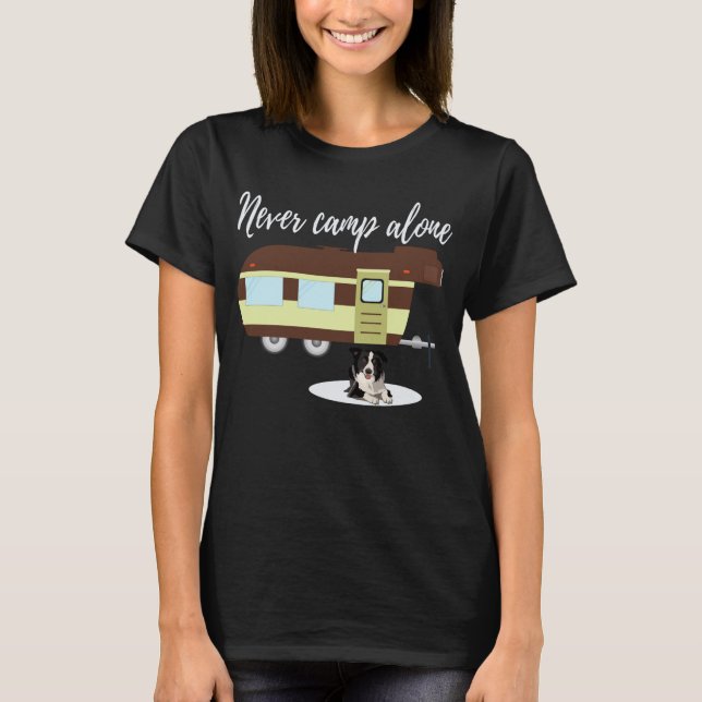 Border Collie Dog RV Funny Camping Trailer T-Shirt (Vorderseite)