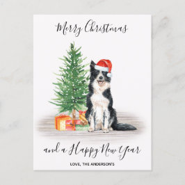 Border Collie Dog Santa Tree Frohe Weihnachten