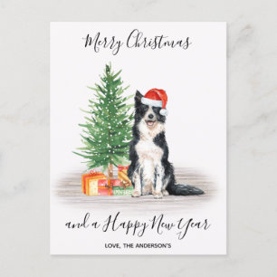 Border Collie Dog Santa Tree Frohe Weihnachten
