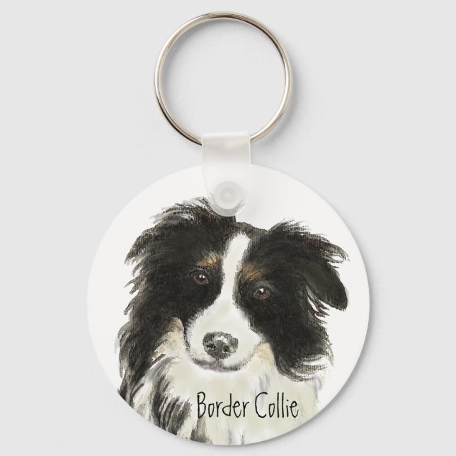 Border Collie Dog Schlüsselanhänger (Vorderseite)