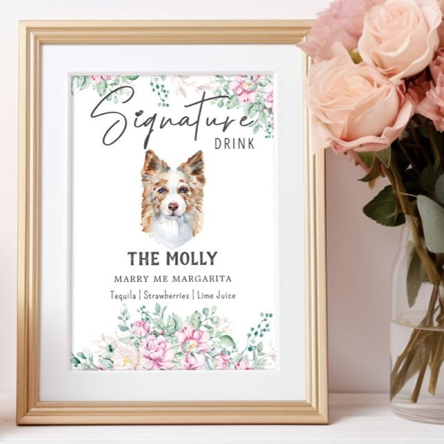 Border Collie Dog Signature Drink Sign Poster (Von Creator hochgeladen)