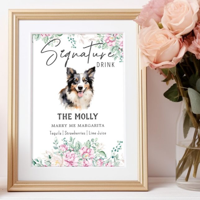 Border Collie Dog Signature Drink Sign Poster (Von Creator hochgeladen)