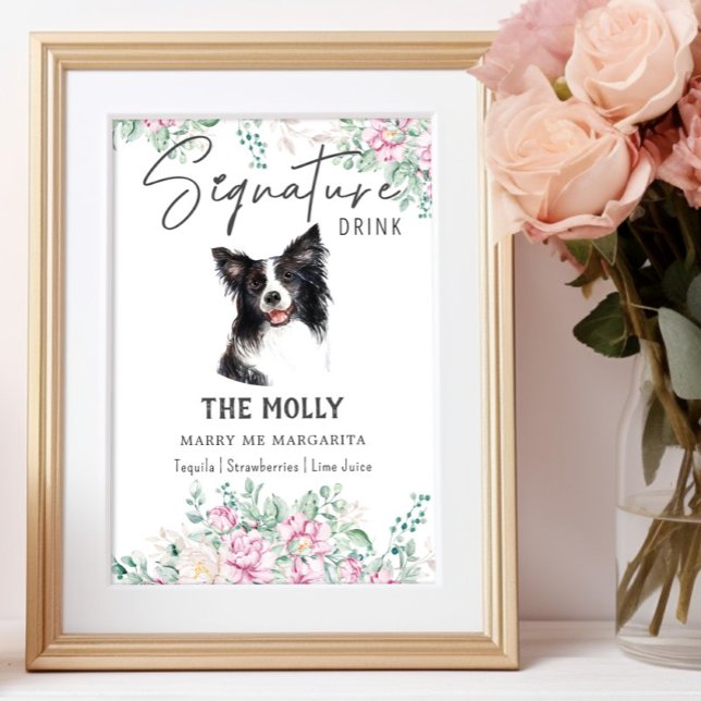 Border Collie Dog Signature Drink Sign Poster (Von Creator hochgeladen)