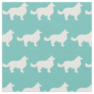 Border Collie Dog Silhouette Pet Aquamarin Stoff