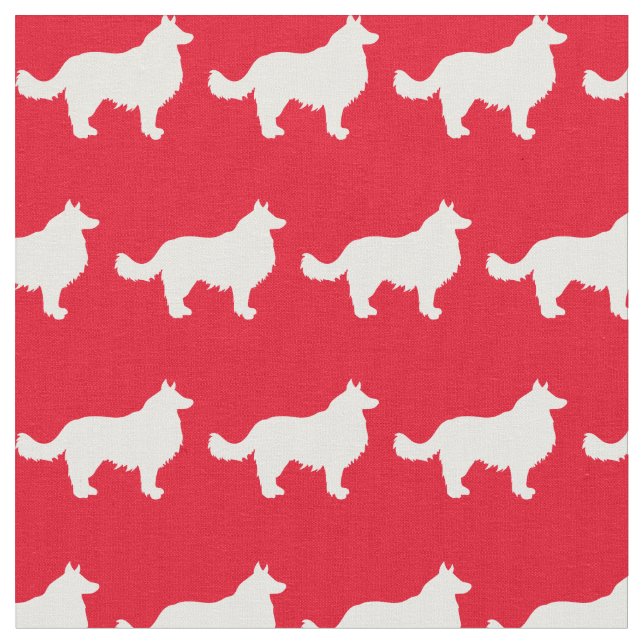 Border Collie Dog Silhouette Rot Stoff (Nahaufnahme)