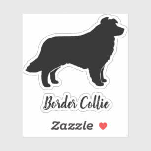 Border Collie Dog Silhouette Vinyl Sticker