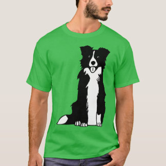 Border Collie Dog Sitzen T-Shirt
