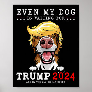 Border Collie Dog sogar mein Hund ist für Trump Ge Poster
