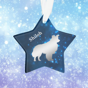 Border Collie Dog Star Personalisiert Ornament