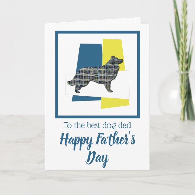 Border Collie Dog TriColor Father's Day Card Karte (Vorderseite)