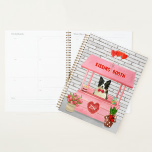 Border Collie Dog Valentine's Day Kissing Booth Planer