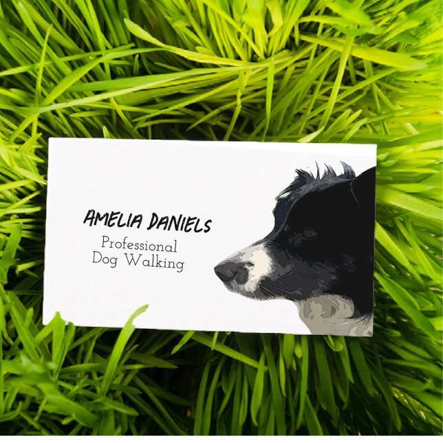 Border Collie Dog Walking/Groomer Business Card Visitenkarte (Von Creator hochgeladen)