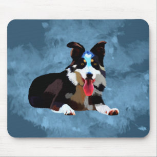 Border Collie Dog Watercolor Kunst, Dichtung und M Mousepad