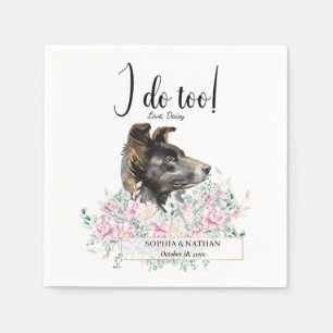 Border Collie Dog Wedding Cocktail Napkins Serviette