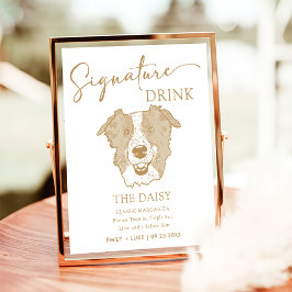 Border Collie Dog Wedding Signature Drink Zeichen Poster