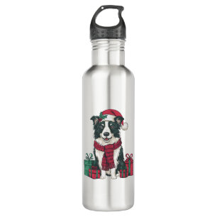 Border Collie Dog Weihnachten Party Weihnachten We Edelstahlflasche