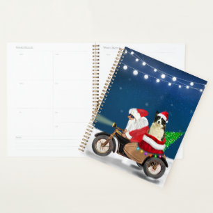 Border Collie Dog Weihnachtsmann Planer