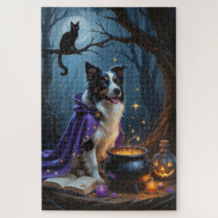 Border Collie Dog Whimsical Halloween Malerei Puzzle