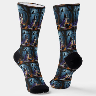 Border Collie Dog Whimsical Halloween Malerei Socken