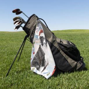 Border Collie Dog Winter Wunderland Weihnachtsfreu Golfhandtuch