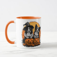 Border Collie Dogs Halloween Kürbislaternen