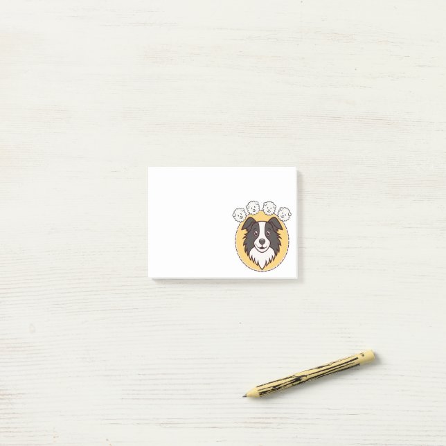 Border Collie Dreaming of Sheep Post-it Klebezettel (Auf Schreibtisch)