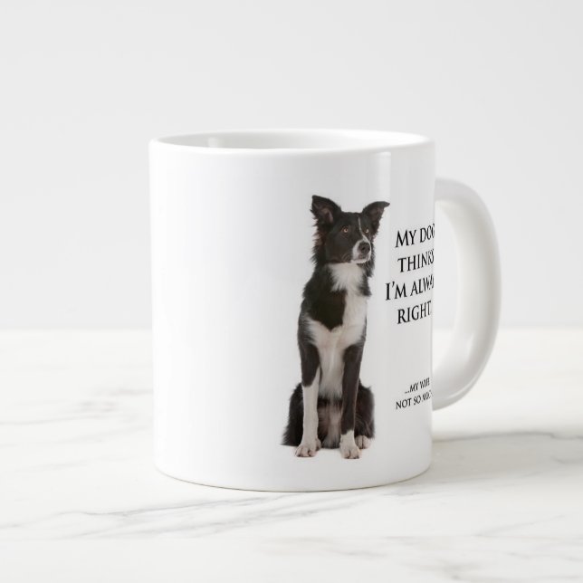 Border Collie / Ehefrau Jumbo Tasse (Vorderseite Rechts)