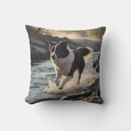 Border Collie Elegant Throw Kissen