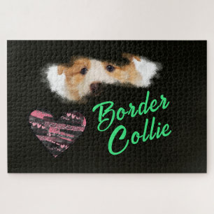 Border Collie Eyes Solid Color 1000 Stück Puzzle