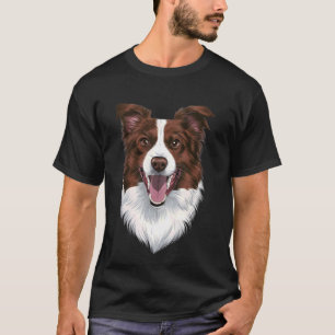 Border Collie Face Portrait Dog Lover T-Shirt