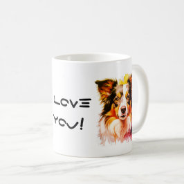 Border Collie Family Dog Personalize Text Kaffeetasse
