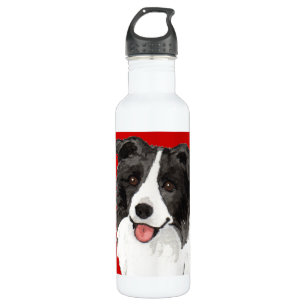 Border-Collie-Farbblock Edelstahlflasche