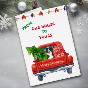 Border Collie Farm Truck Weihnachtskarte