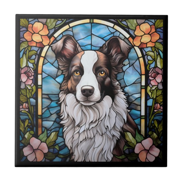 Border Collie Fliese (Vorderseite)