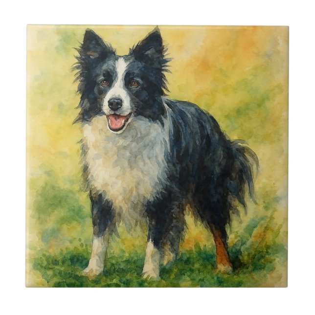Border Collie Fliese (Vorderseite)
