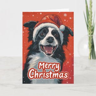 Border Collie Frohe Weihnachten Personalisiert