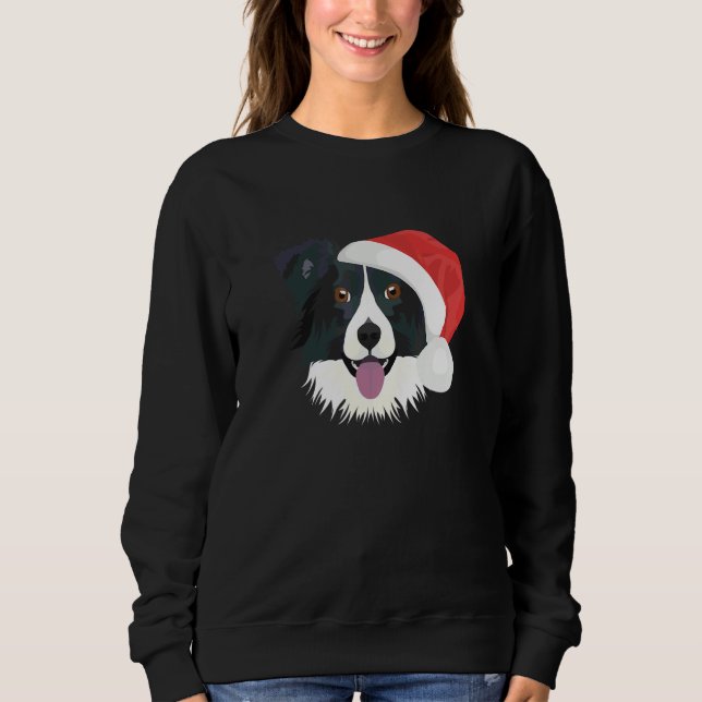 Border Collie Frohe Weihnachten Sweatshirt (Vorderseite)