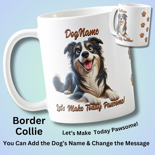 Border Collie - Fügen Sie dem Hund den Namen hinzu Kaffeetasse (Von Creator hochgeladen)