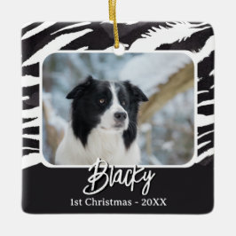 Border Collie Fur Muster Foto 1. Weihnachten Keramikornament
