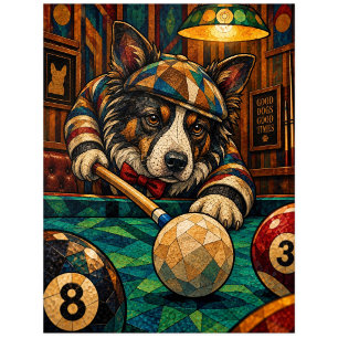 Border Collie, geometrisches Mosaik Postkarte