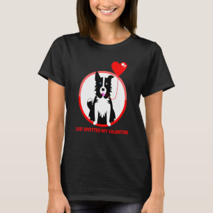 Border Collie gepunktet mein Valentine T-Shirt