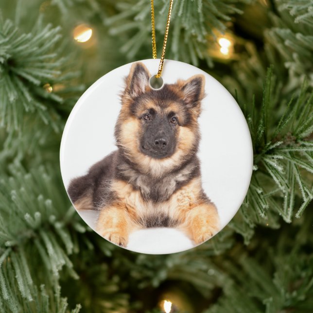 Border Collie German Shepherd Mix Keramik Ornament (Baum)