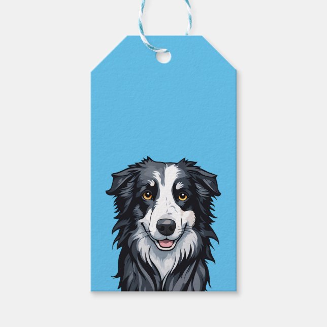 Border Collie Geschenkanhänger (Vorderseite)