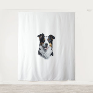 Border Collie Gesicht Wandteppich