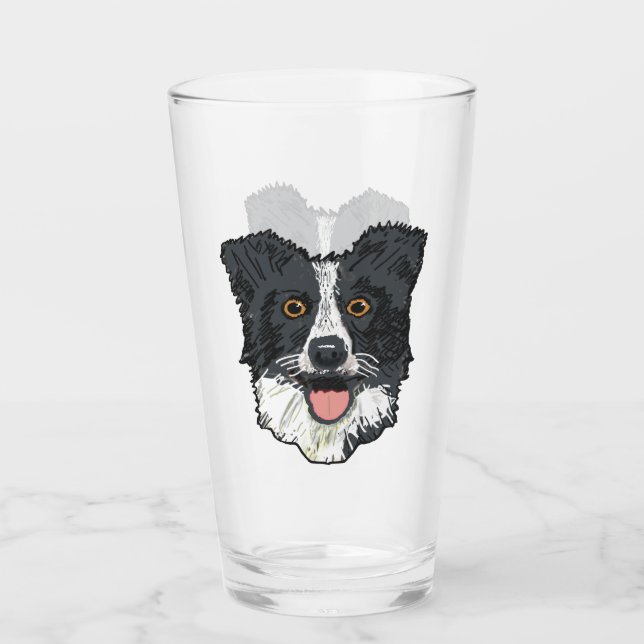 Border Collie Glas (Vorderseite)