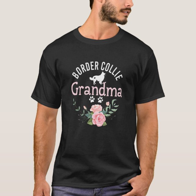 Border Collie Grandma Womens Niedlich Dog Weihnach T-Shirt (Vorderseite)
