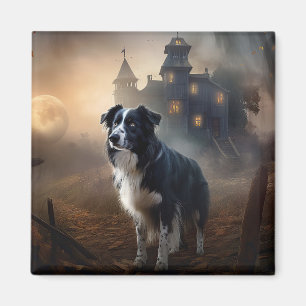 Border Collie Halloween Beängstigend Magnet