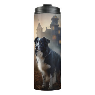Border Collie Halloween Beängstigend Thermosbecher